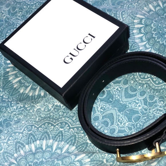 Men’s Gucci Leather belt with Double G buckle - Picture 5 of 7